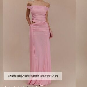 Meshki Arna Mesh Maxi Skirt & 	
Brooklyn Mesh Crop Top